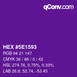 Color code: HEX #5E1593 | qconv.com