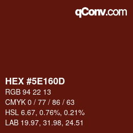 Color code: HEX #5E160D | qconv.com