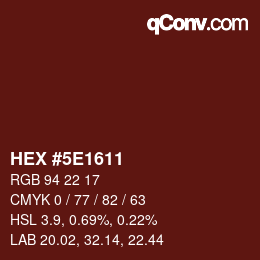 Color code: HEX #5E1611 | qconv.com