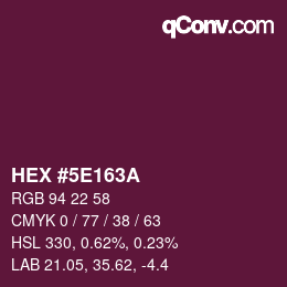 Color code: HEX #5E163A | qconv.com