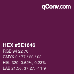 Color code: HEX #5E1646 | qconv.com
