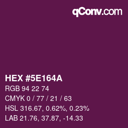 Color code: HEX #5E164A | qconv.com