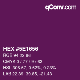 Farbcode: HEX #5E1656 | qconv.com