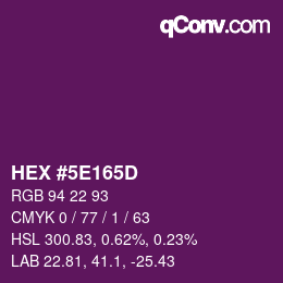 Color code: HEX #5E165D | qconv.com