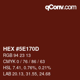 Color code: HEX #5E170D | qconv.com
