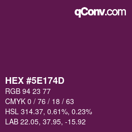 Color code: HEX #5E174D | qconv.com