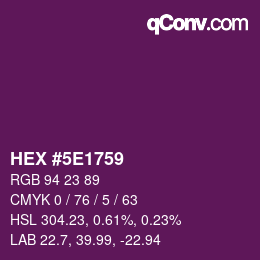 Color code: HEX #5E1759 | qconv.com
