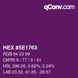 Color code: HEX #5E1763 | qconv.com