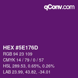 Color code: HEX #5E176D | qconv.com