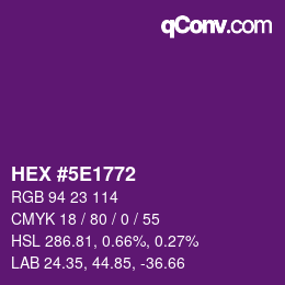 Color code: HEX #5E1772 | qconv.com