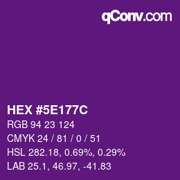 Color code: HEX #5E177C | qconv.com