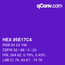 Color code: HEX #5E17C4 | qconv.com
