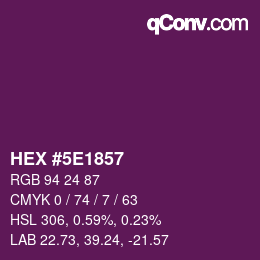 Color code: HEX #5E1857 | qconv.com