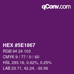 Color code: HEX #5E1867 | qconv.com