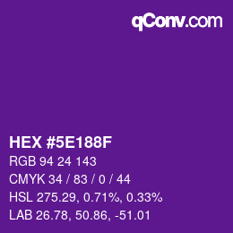 Color code: HEX #5E188F | qconv.com