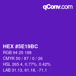 Color code: HEX #5E19BC | qconv.com