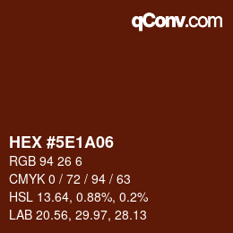 Color code: HEX #5E1A06 | qconv.com