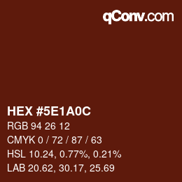 Color code: HEX #5E1A0C | qconv.com