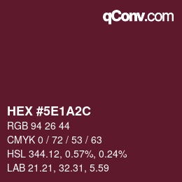 Color code: HEX #5E1A2C | qconv.com