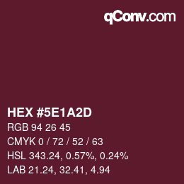 Farbcode: HEX #5E1A2D | qconv.com