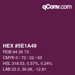 Color code: HEX #5E1A49 | qconv.com