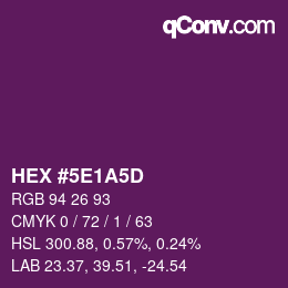 Color code: HEX #5E1A5D | qconv.com