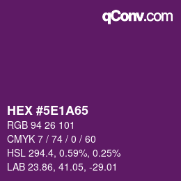 Color code: HEX #5E1A65 | qconv.com