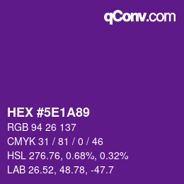 Código de color: HEX #5E1A89 | qconv.com