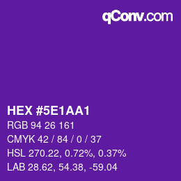 Color code: HEX #5E1AA1 | qconv.com