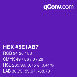 Color code: HEX #5E1AB7 | qconv.com