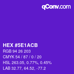Color code: HEX #5E1ACB | qconv.com