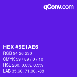 Color code: HEX #5E1AE6 | qconv.com