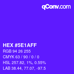 Color code: HEX #5E1AFF | qconv.com