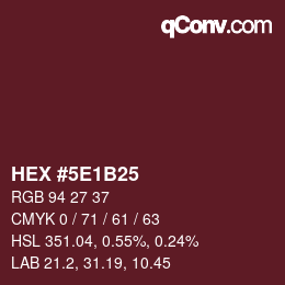 Color code: HEX #5E1B25 | qconv.com