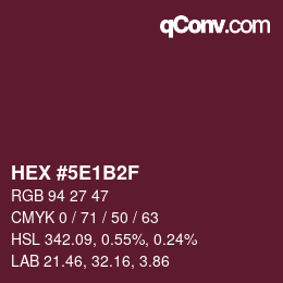 Color code: HEX #5E1B2F | qconv.com