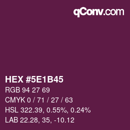 Color code: HEX #5E1B45 | qconv.com