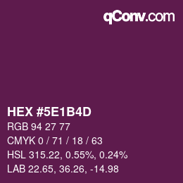 Color code: HEX #5E1B4D | qconv.com