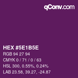 カラーコード: HEX #5E1B5E | qconv.com