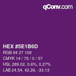 Color code: HEX #5E1B6D | qconv.com