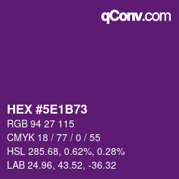 Color code: HEX #5E1B73 | qconv.com