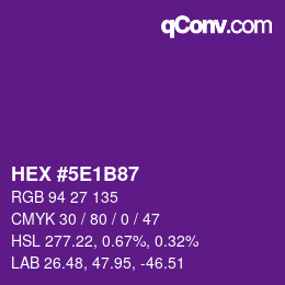 Color code: HEX #5E1B87 | qconv.com