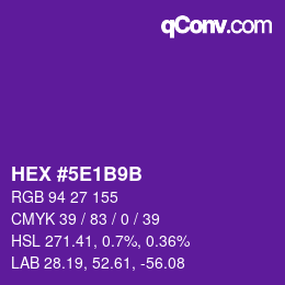 Color code: HEX #5E1B9B | qconv.com