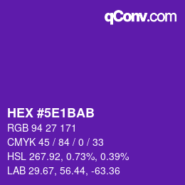 Color code: HEX #5E1BAB | qconv.com