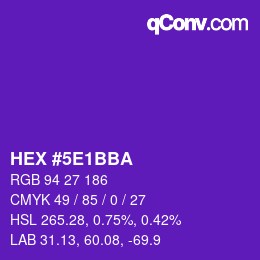 Color code: HEX #5E1BBA | qconv.com