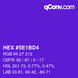 Color code: HEX #5E1BD4 | qconv.com