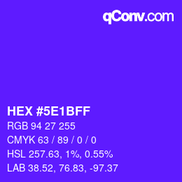 Color code: HEX #5E1BFF | qconv.com
