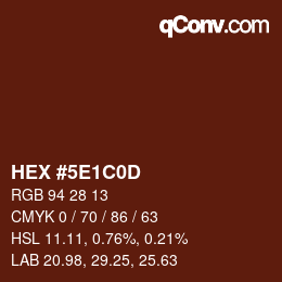 Color code: HEX #5E1C0D | qconv.com