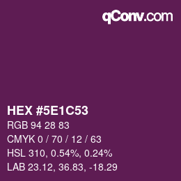 Color code: HEX #5E1C53 | qconv.com
