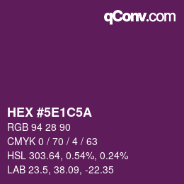 Color code: HEX #5E1C5A | qconv.com