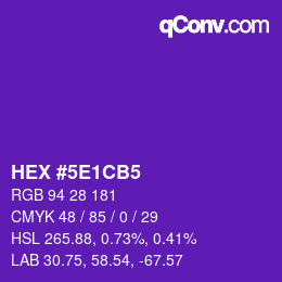 Color code: HEX #5E1CB5 | qconv.com